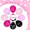 12inch with Hot Pink Black Print Confetti BalloonsFoil Balloon(Pink Black)